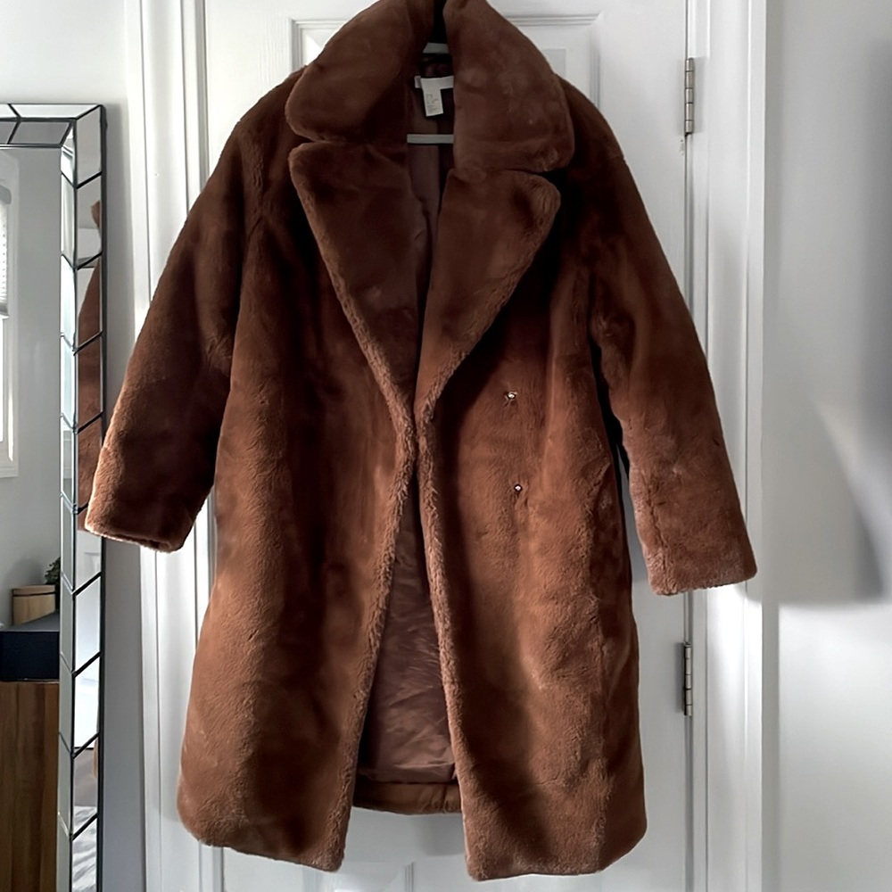 H&M Teddy Coat size XS oversized fit